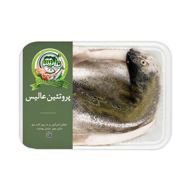ماهی پاک شده قزل آلا با سر و دم 1000 گرمی
