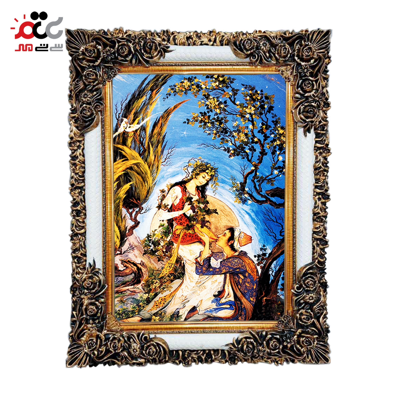 تابلو فرش چاپی طرح مینیاتوری کد 16012 سایز 50×50 سانتی متری