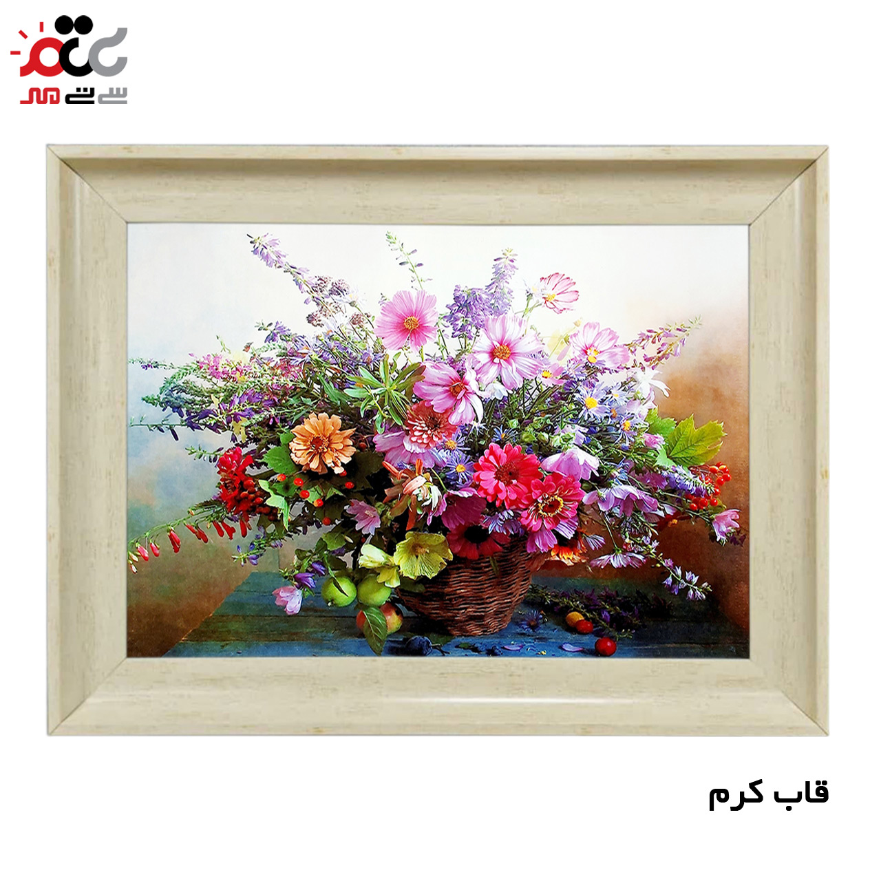 تابلو فرش چاپی طرح گل کد 12009 سایز 70×50 سانتی متری