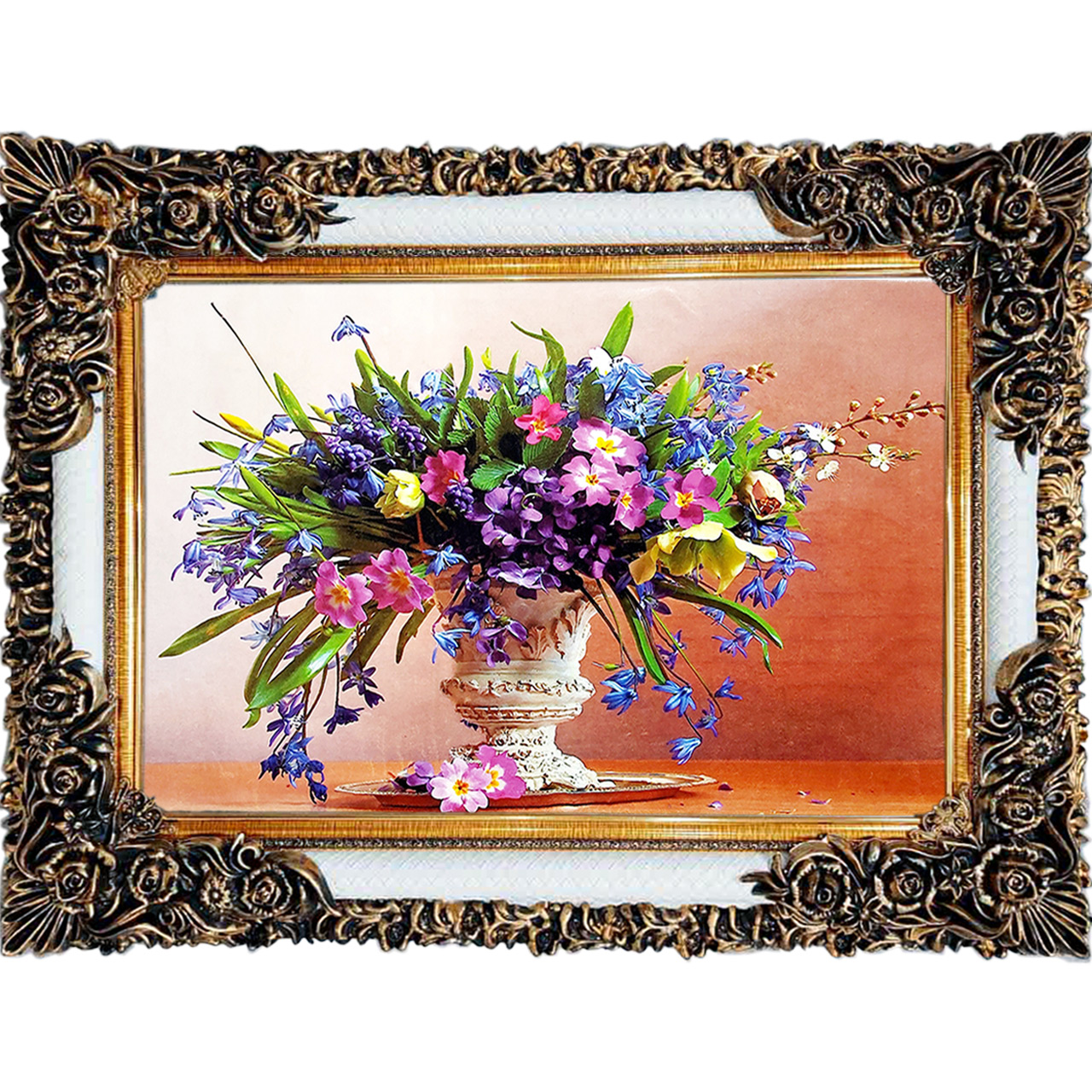 تابلو فرش چاپی طرح گل کد 12017 سایز 100×70 سانتی متری