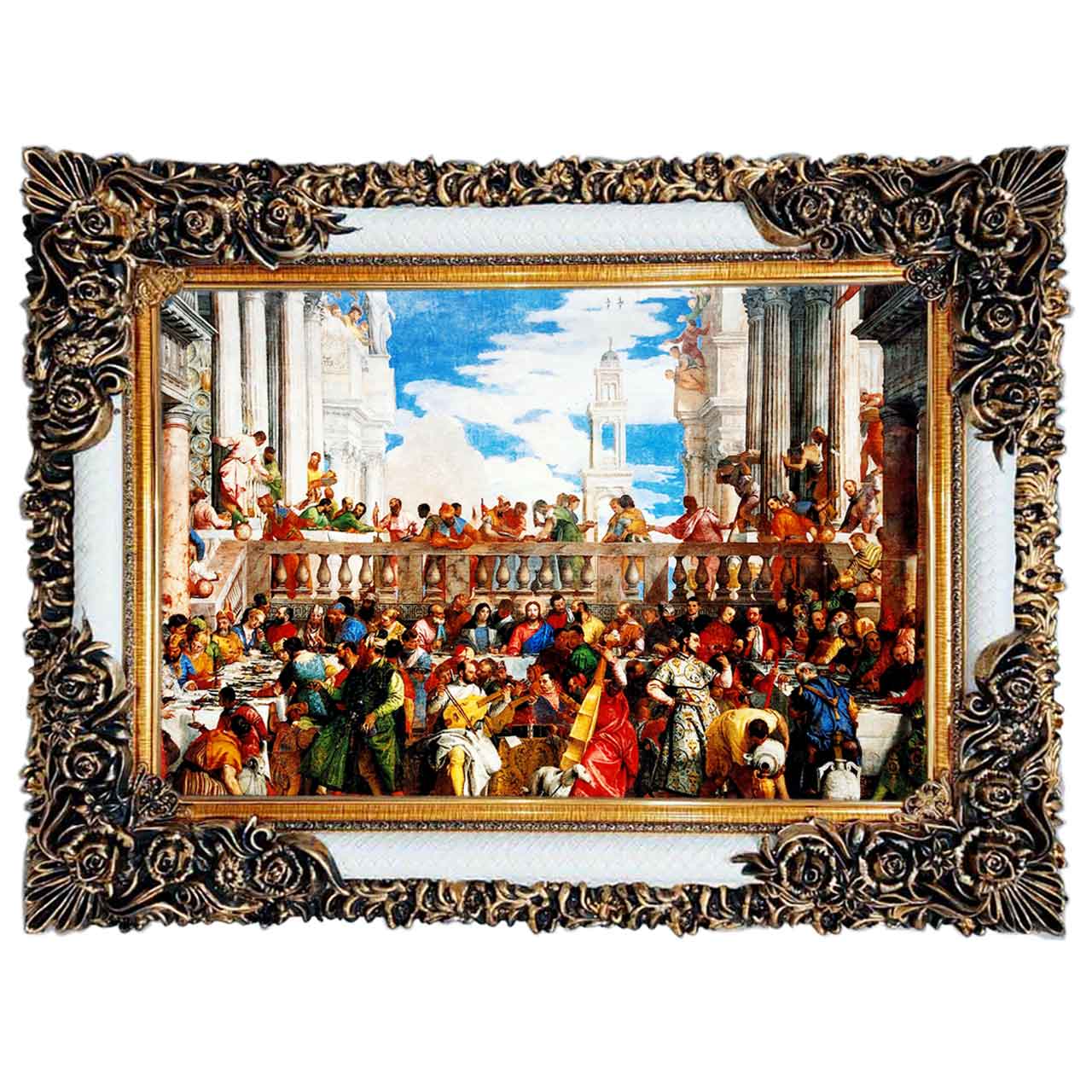 تابلو فرش چاپی طرح ضیافت کد 11090 سایز 100×50 سانتی متری