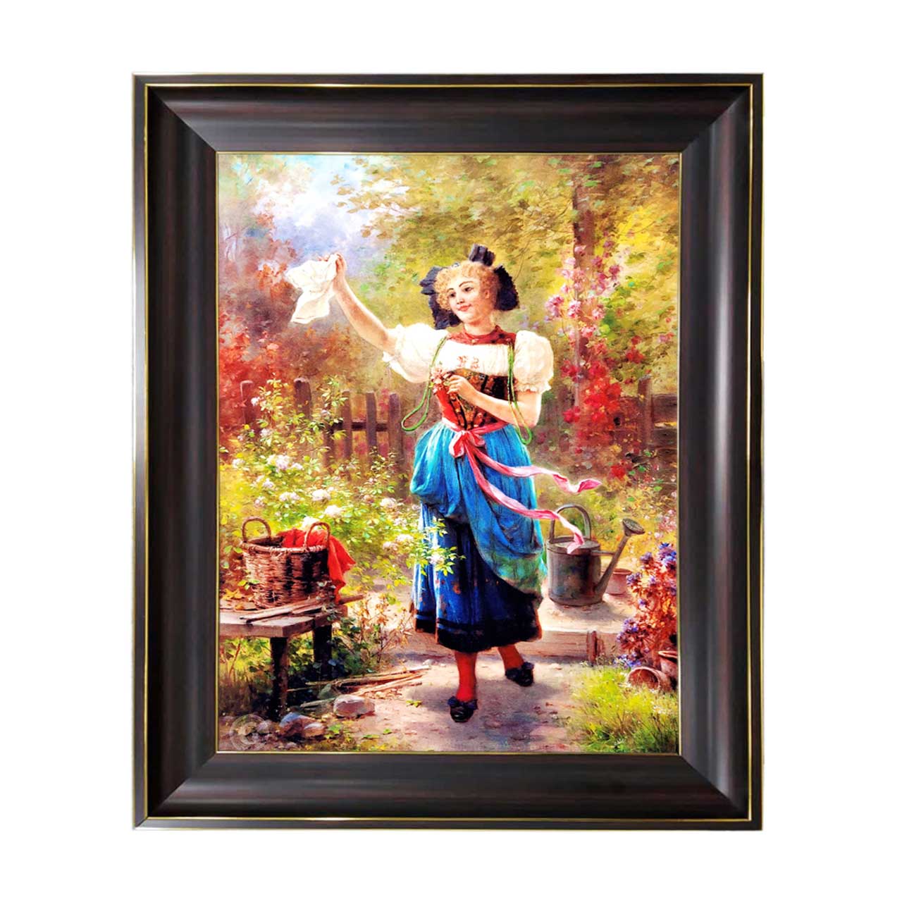 تابلو فرش چاپی طرح دختر کد 11300 سایز 70×50 سانتی متری