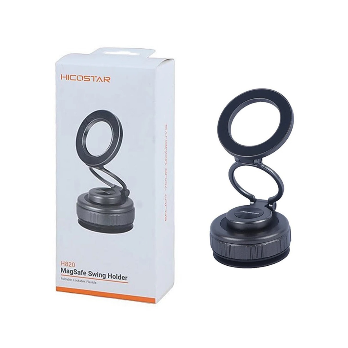 هولدر گوشی موبایل وکیومی مگنتی Hicostar مدل H820 - خاکستری