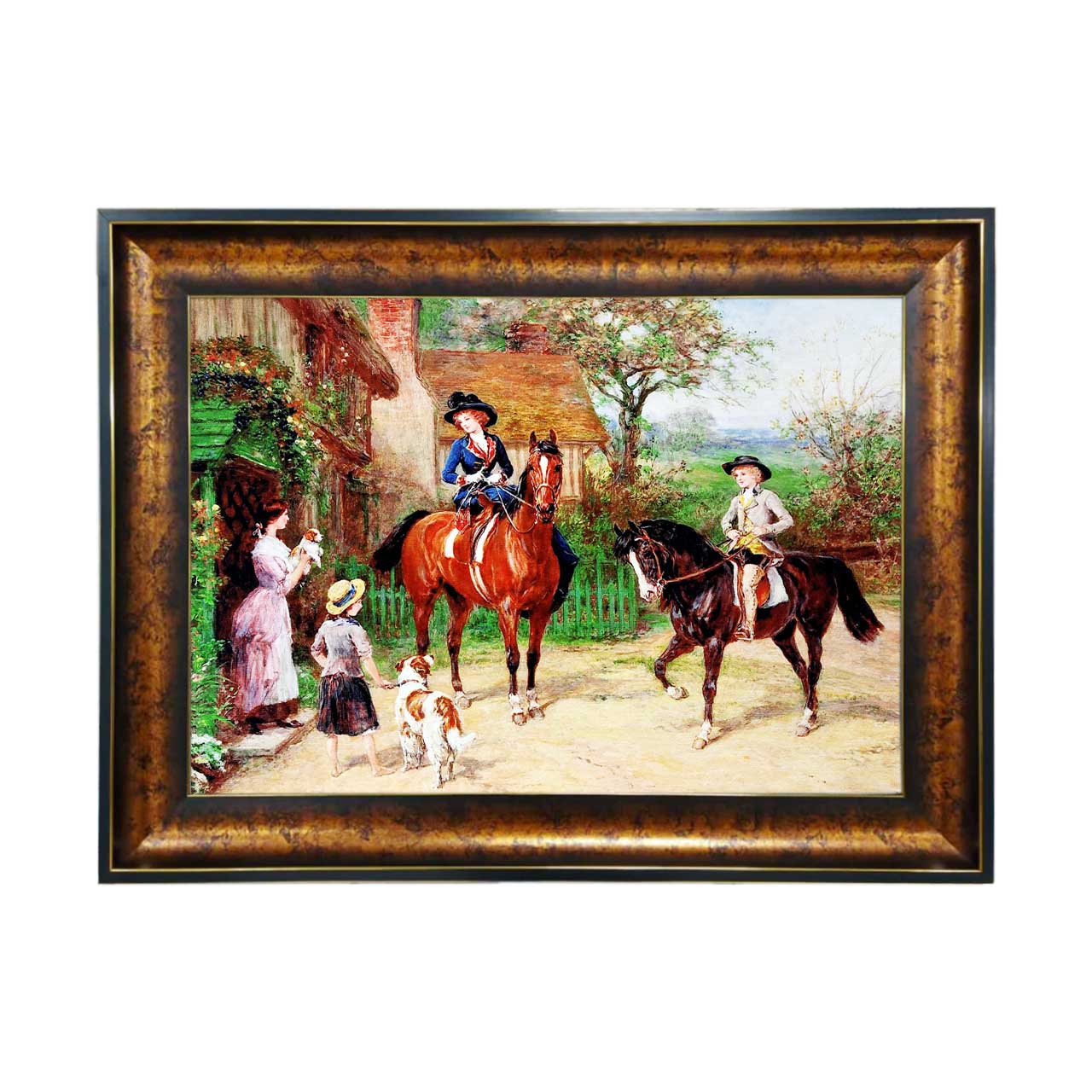 تابلو فرش چاپی طرح کلبه کد 11077 سایز 50×35 سانتی متری