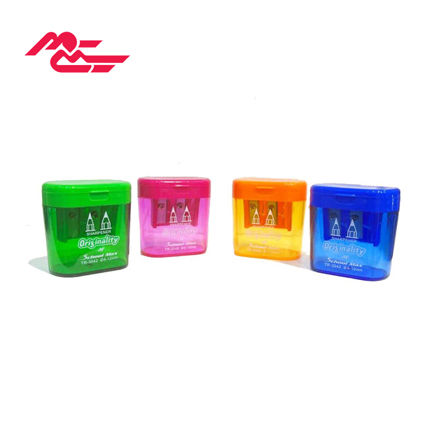 مداد تراش اسکول مکس مدل مخزن دار دو سوراخ کد 3042