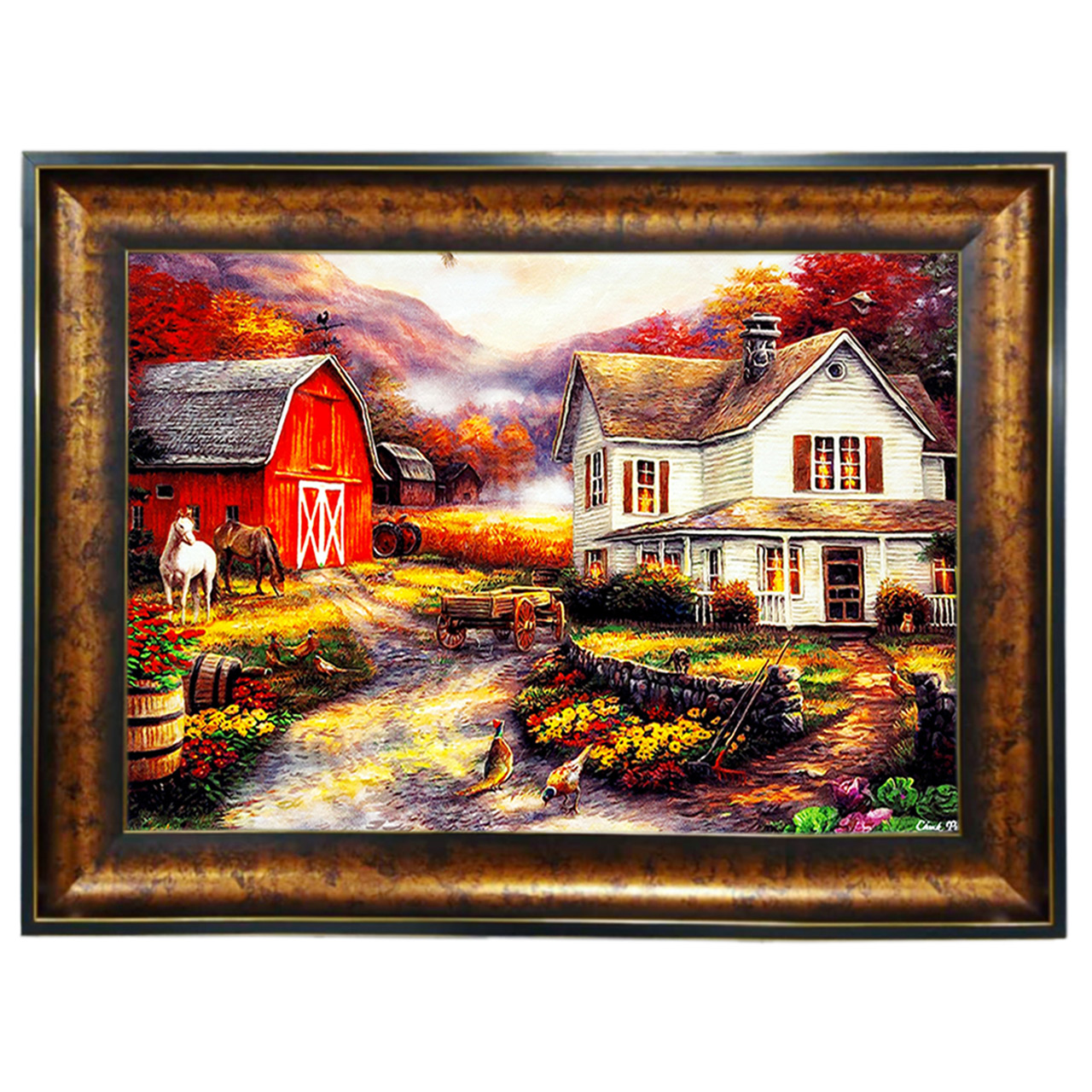 تابلو فرش چاپی طرح مزرعه کد 10014 سایز 100×50 سانتی متری