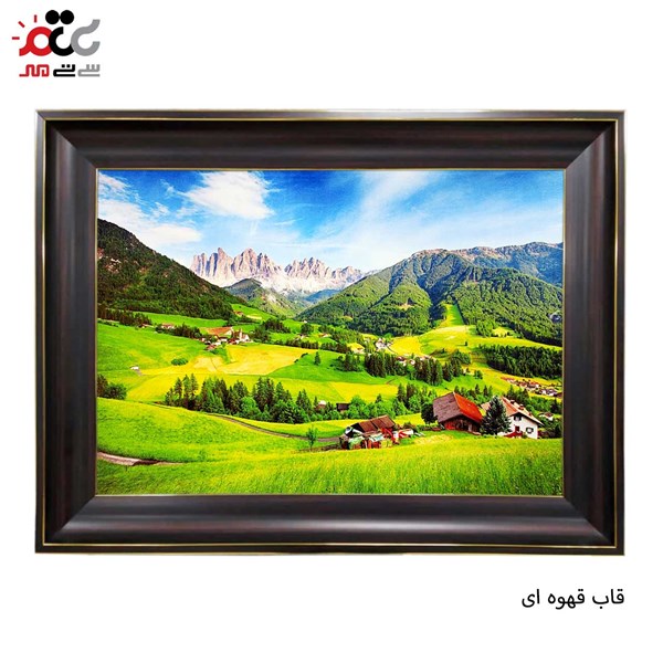 تابلو فرش طرح روستای سر سبز کد 10284 سایز 60*40 سانتی متری