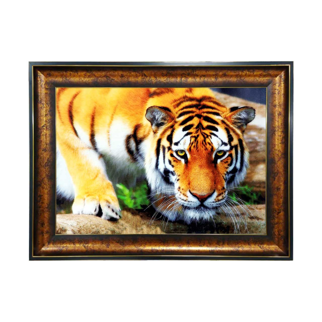 تابلو فرش چاپی طرح ببر کد 14049 سایز 50×35 سانتی متری