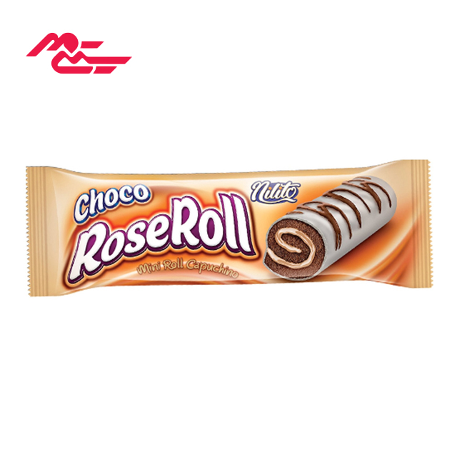 کیک روکش دار شکلات سفید با کرم کاپوچینو رز رول نیلیتو 60 گرمی