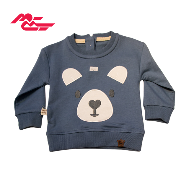 ست بلوز و شلوار پارچه ای پسرانه طرح خرس سرمه ای