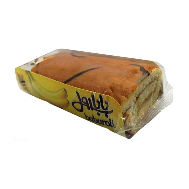 کیک اسفنجی با مغزی کرم شیری  با طعم موز بابانا 65 گرمی