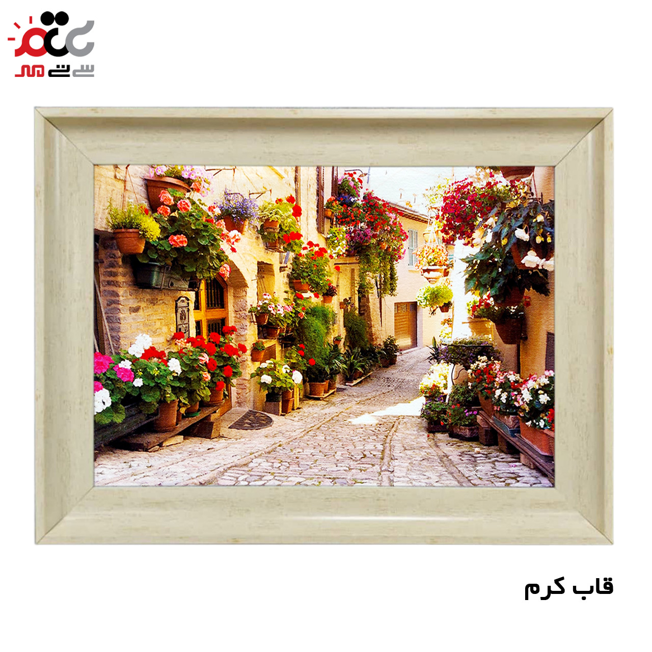 تابلو فرش چاپی طرح کوچه باغ کد 10090 سایز 50×50 سانتی متری