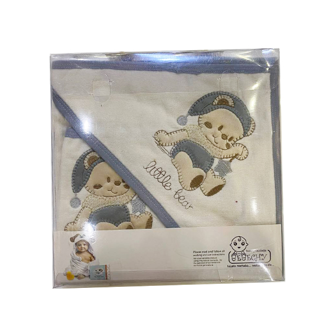 ست حوله نوزادی Bebechy طرح خرس کد 2 بسته 2 عددی