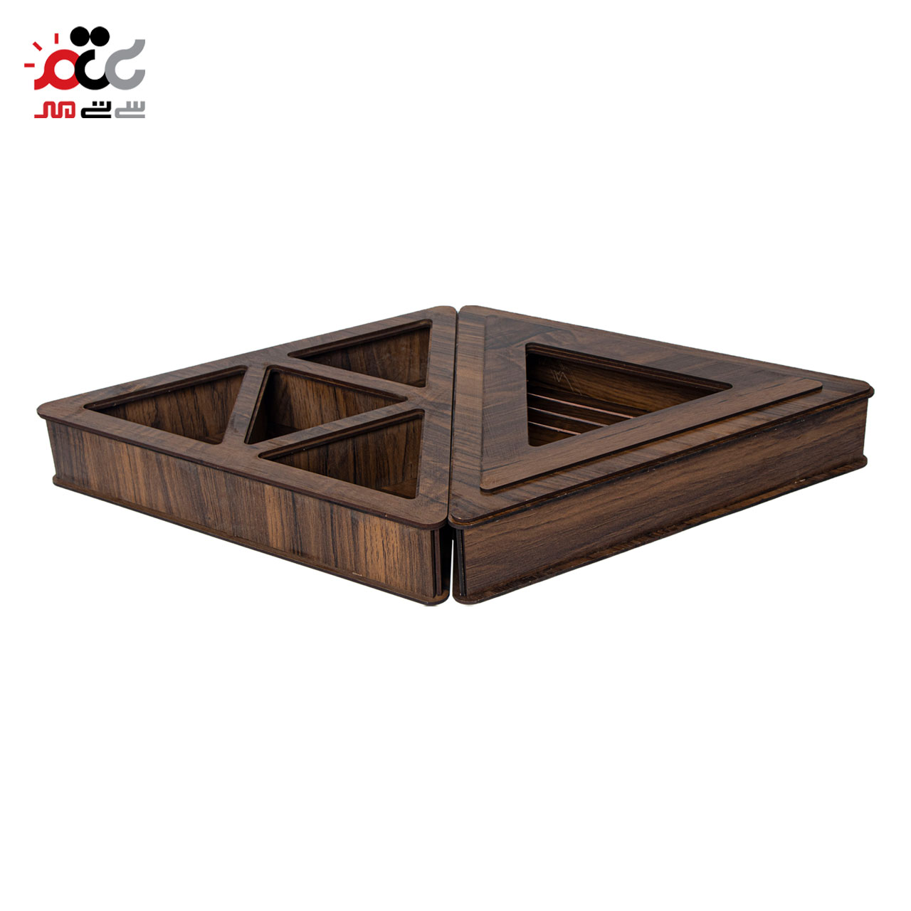 باکس چای چوبی مدل وارمر دار طرح مثلث بسته 2 عددی