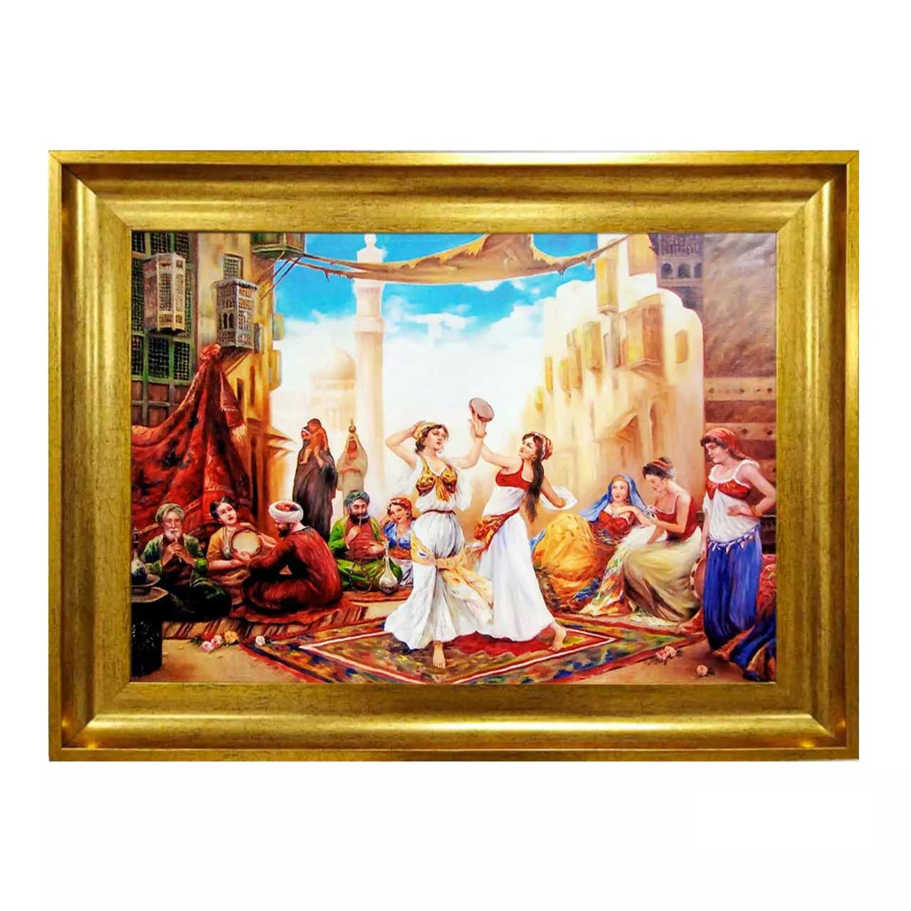 تابلو فرش چاپی طرح دهکده کد 13313 سایز 60×40 سانتی متری