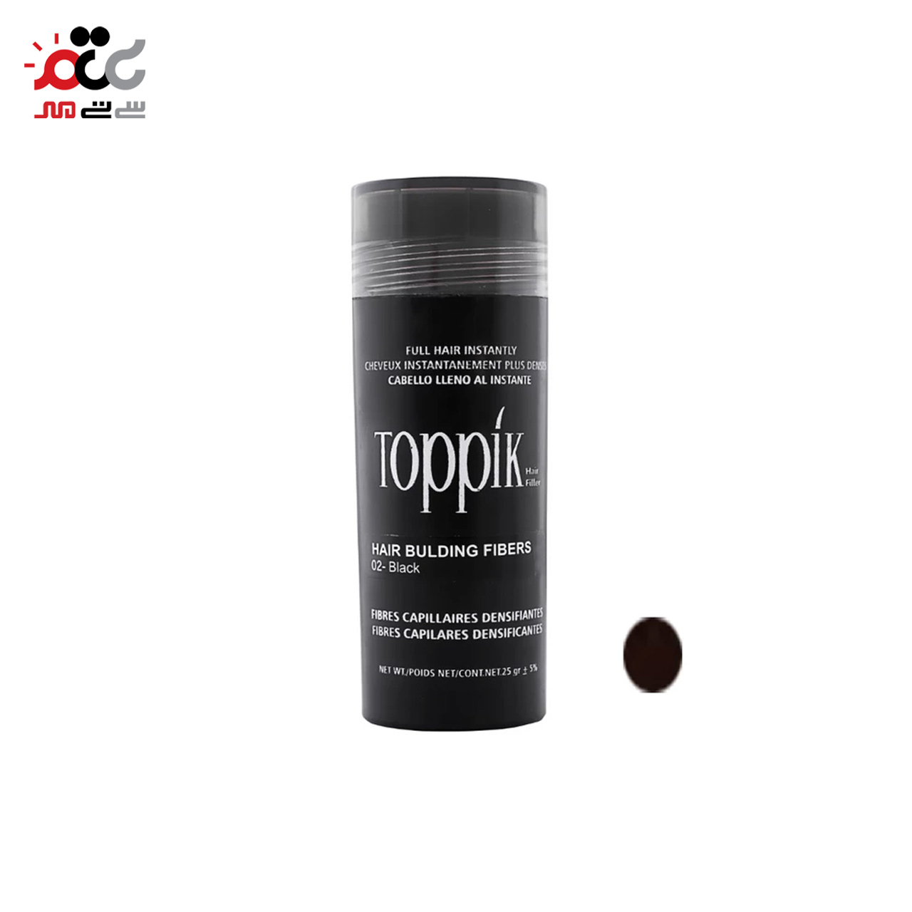 پودر پرپشت کننده مو تاپیک کد 02 رنگ مشکی 25 گرمی