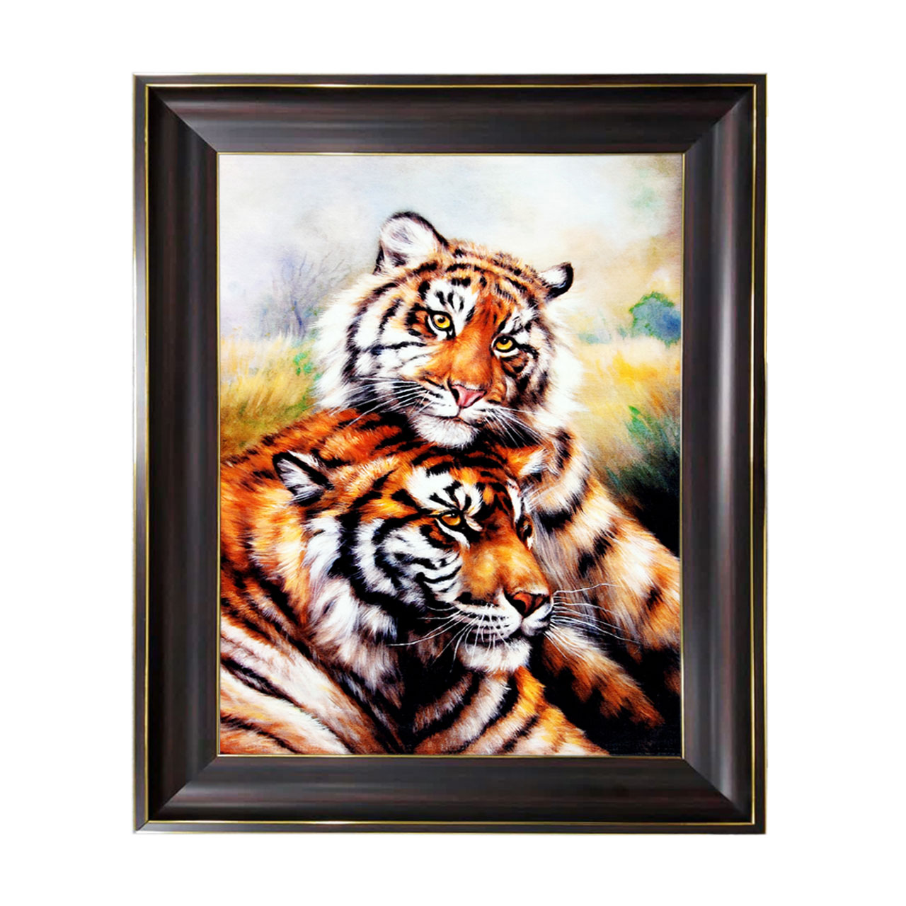 تابلو فرش چاپی طرح ببر کد 14313 سایز 70×50 سانتی متری