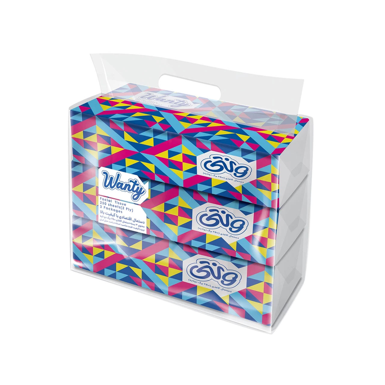 دستمال کاغذی سافت ونتی 250 برگ بسته 3 عددی