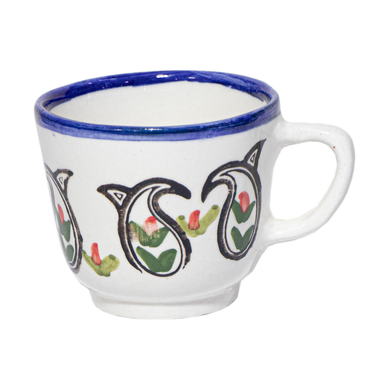 فنجان سفالی مدل ترمه