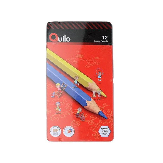 مداد رنگی کوییلو  مدل جعبه فلزی بسته 12 عددی