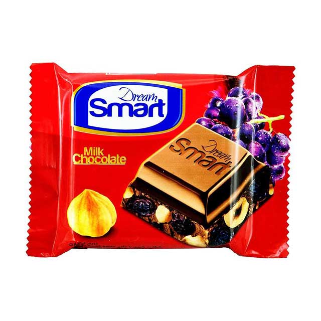 شکلات مغزدار فندق و کشمش دریم اسمارت شیرین عسل 50 گرمی