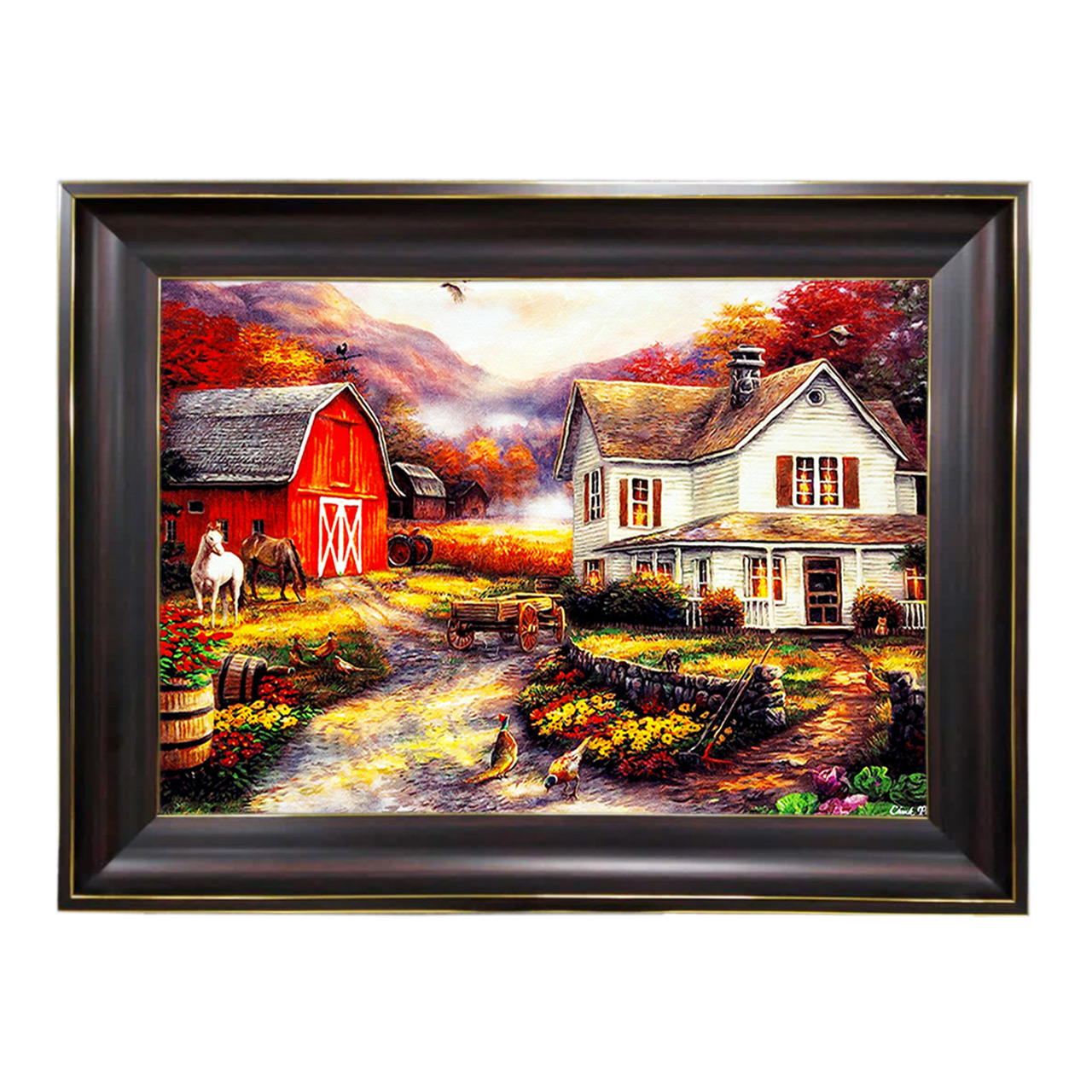 تابلو فرش چاپی طرح مزرعه کد 10014 سایز 60×40 سانتی متری