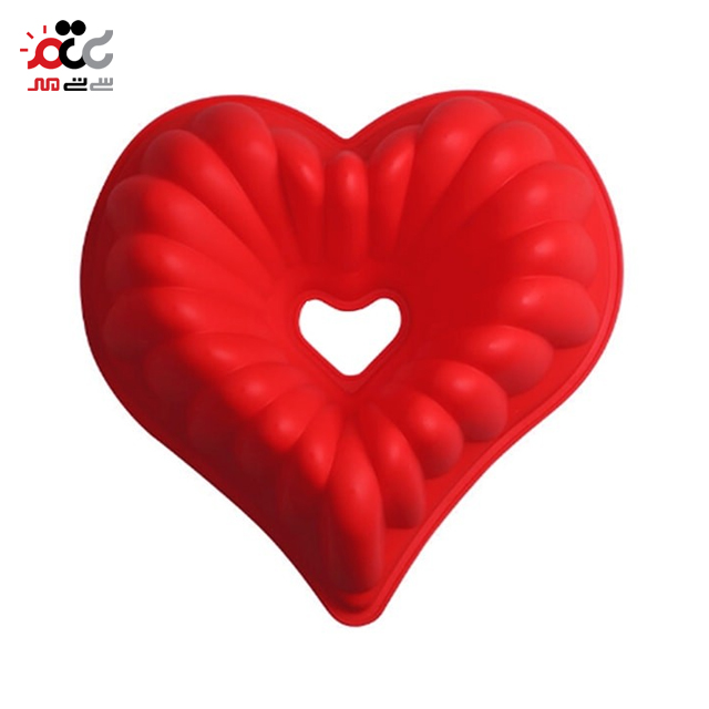 قالب کیک و ژله سیلیکونی شیفون دار طرح قلب سایز متوسط