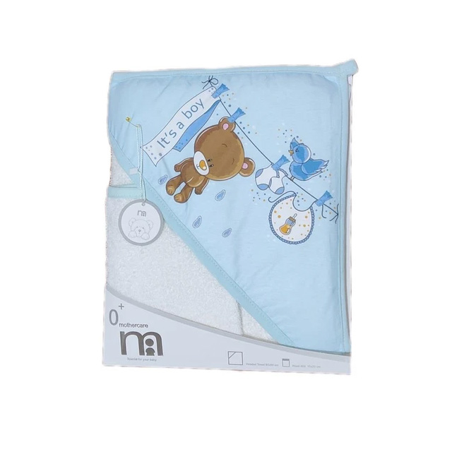 ست حوله کلاه دار و لیف نوزادی Mothercare طرح خرس وبند رخت