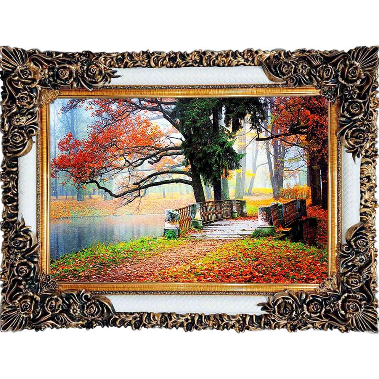 تابلو فرش چاپی طرح طبیعت کد 10186 سایز 100×70 سانتی متری