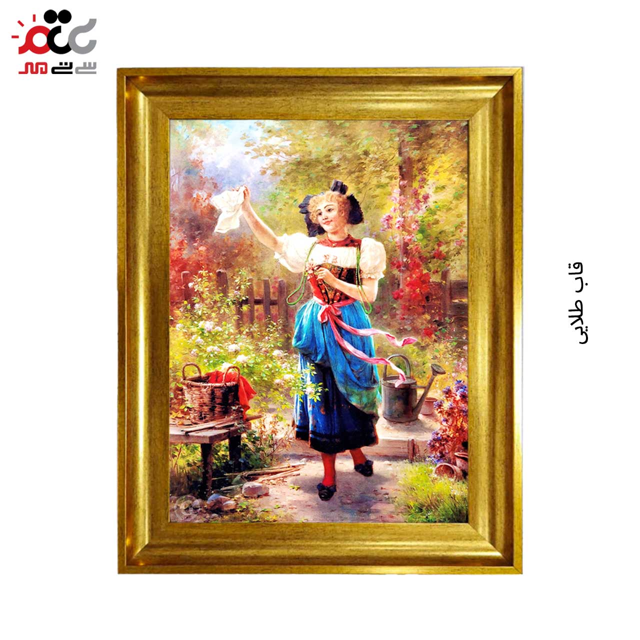 تابلو فرش چاپی طرح دختر کد 11300 سایز 60×40 سانتی متری