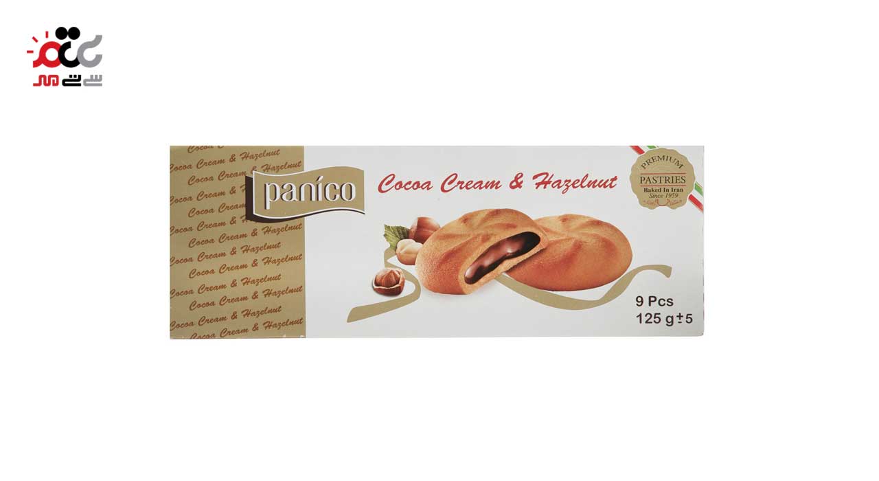بیسکویت با مغزی کرم کاکائویی فندقی پانیکو 125 گرمی