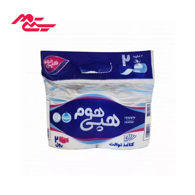 دستمال توالت هپی هوم 4 لایه بسته دو عددی