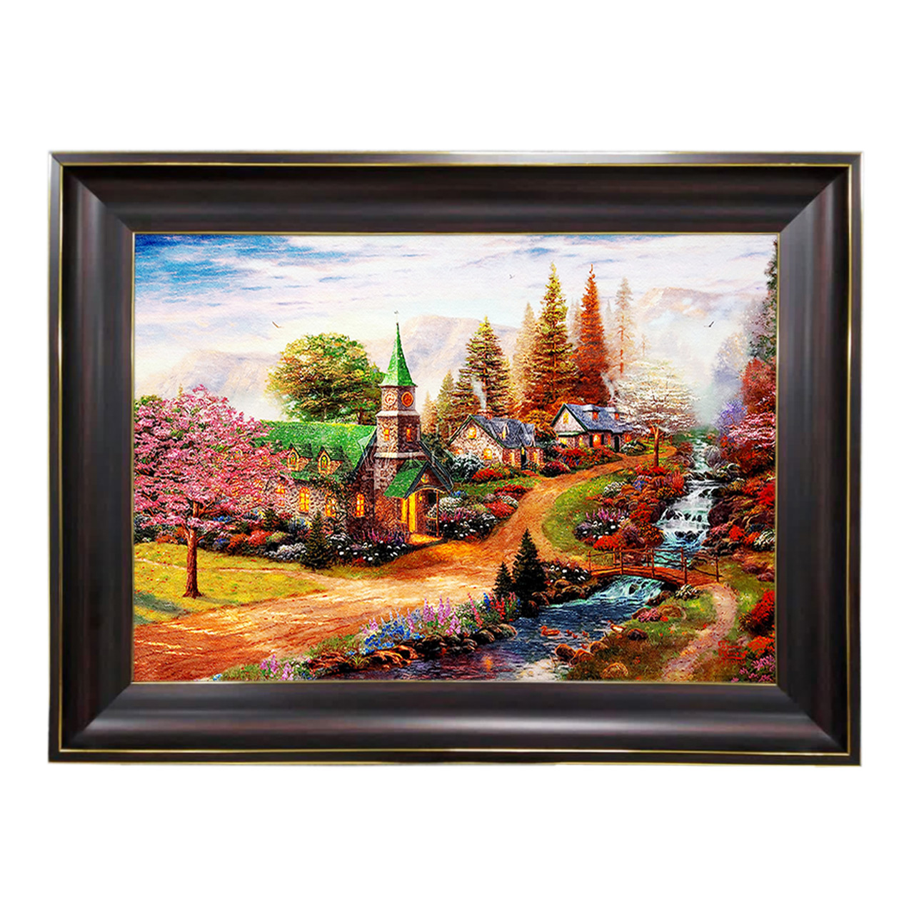 تابلو فرش چاپی طرح رودخانه کد 10263 سایز 60×40 سانتی متری