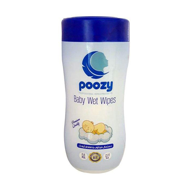دستمال مرطوب کودک پوزی مدل Baby Wet Wipes بسته 64 عددی