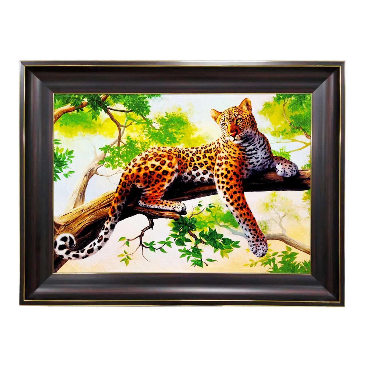 تابلو فرش چاپی طرح پلنگ کد 14024 سایز 60×40 سانتی متری