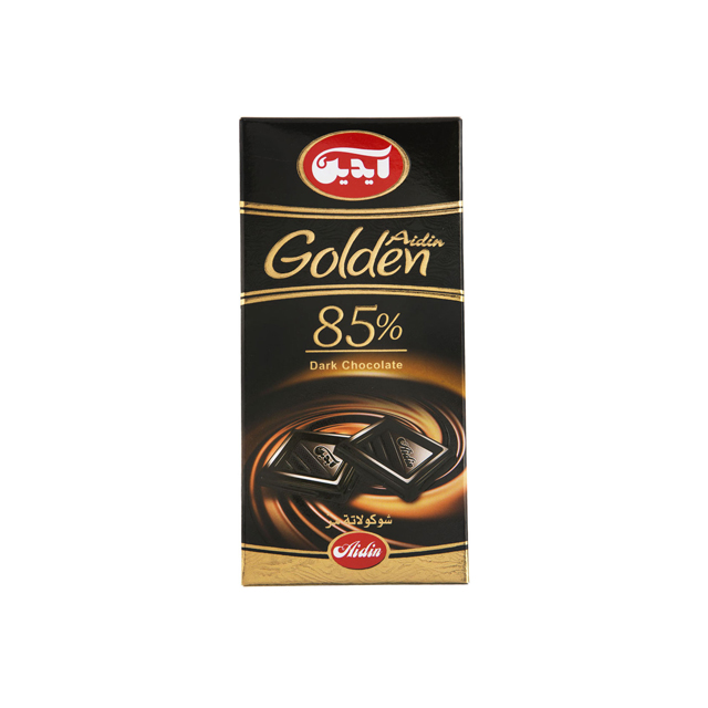 خرید شکلات تابلت تلخ 85% گلدن آیدین 100 گرمی