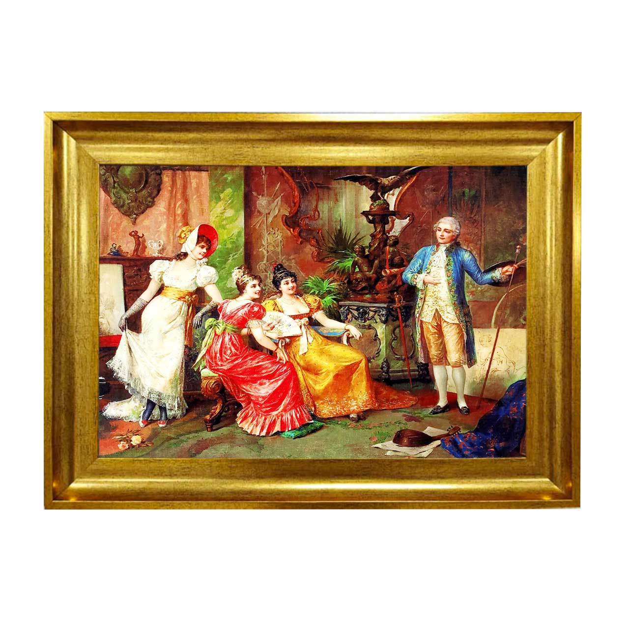 تابلو فرش چاپی طرح دوشیزه کد 11046 سایز 50×50 سانتی متری