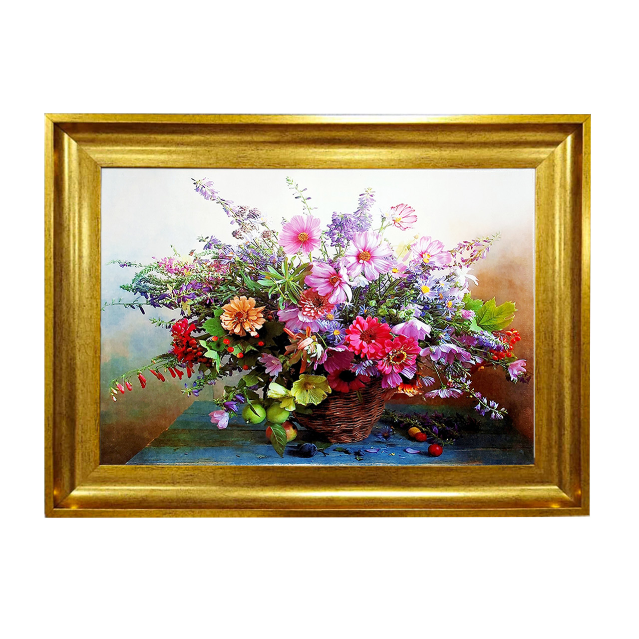 تابلو فرش چاپی طرح گل کد 12009 سایز 50×50 سانتی متری