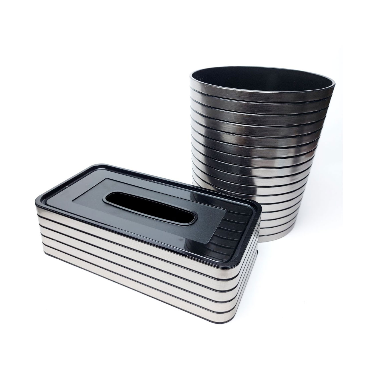 ست جای دستمال و سطل زباله تایلندی بازن پلاستیک