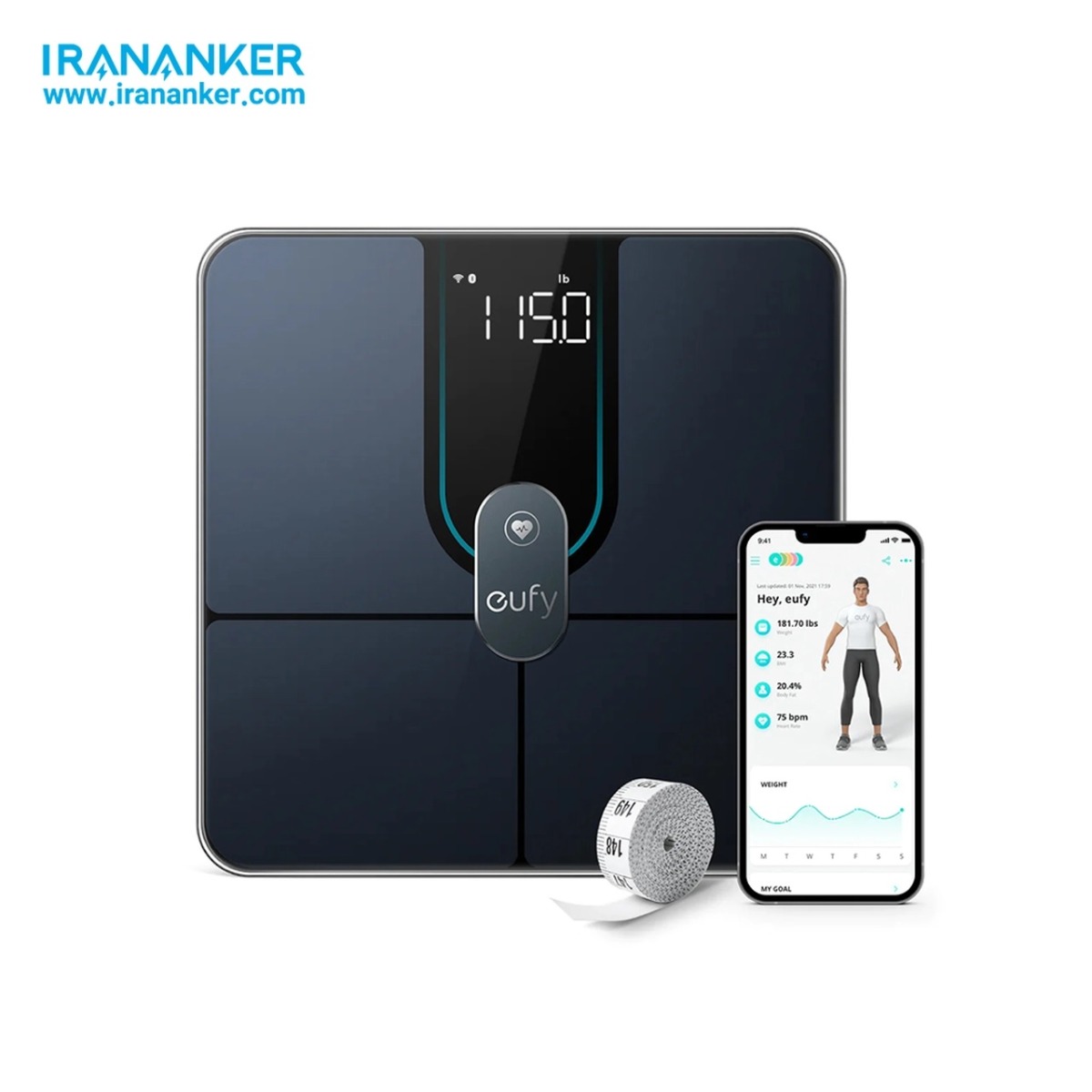 ترازو هوشمند ANKER مدل Eufy Smart Scales P2 PRO T9149K11 - مشکی (گارانتی 18 ماهه شرکتی)