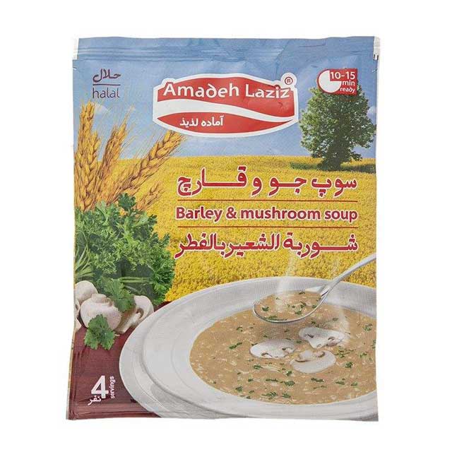 سوپ جو و قارچ آماده لذیذ 65 گرمی