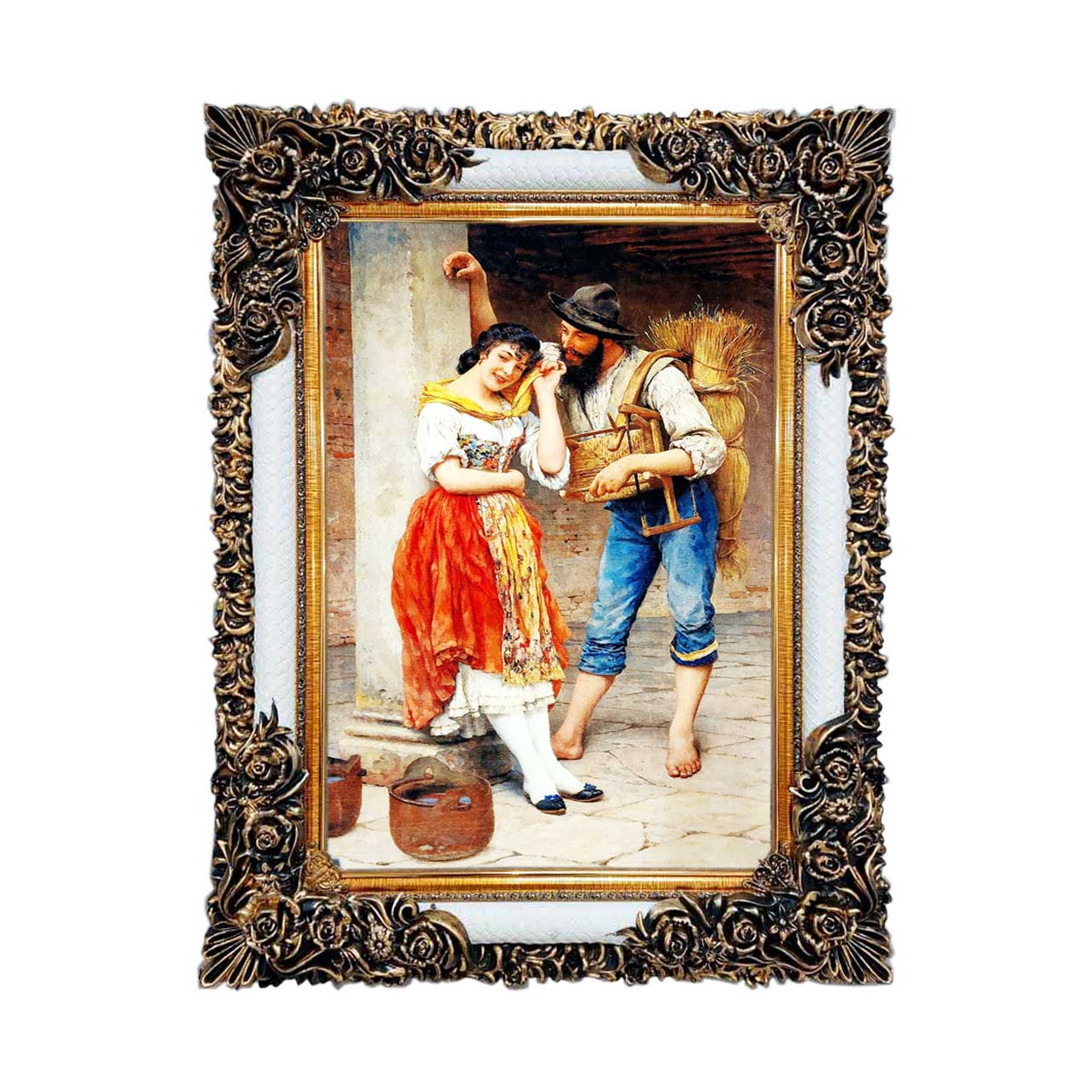 تابلو فرش چاپی طرح زوج کد 13022 سایز 50×50 سانتی متری