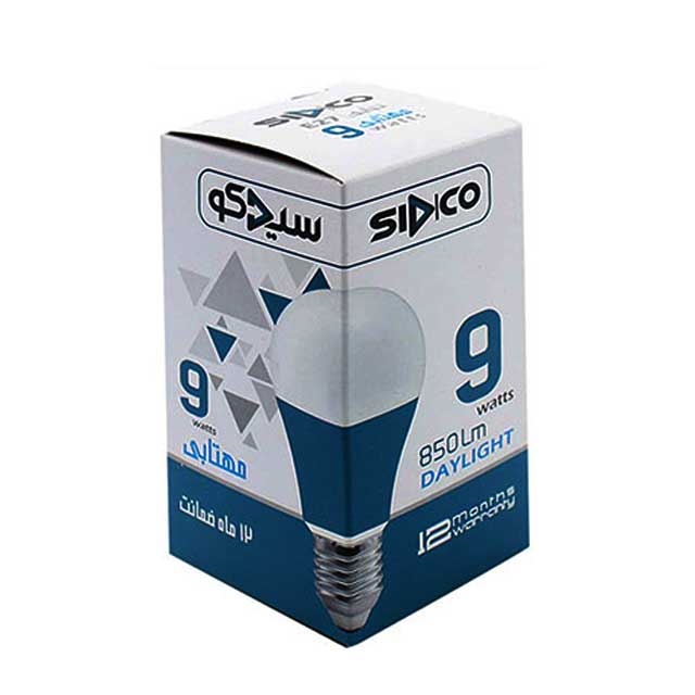 لامپ 9 وات مهتابی سیدکو مدل حبابی