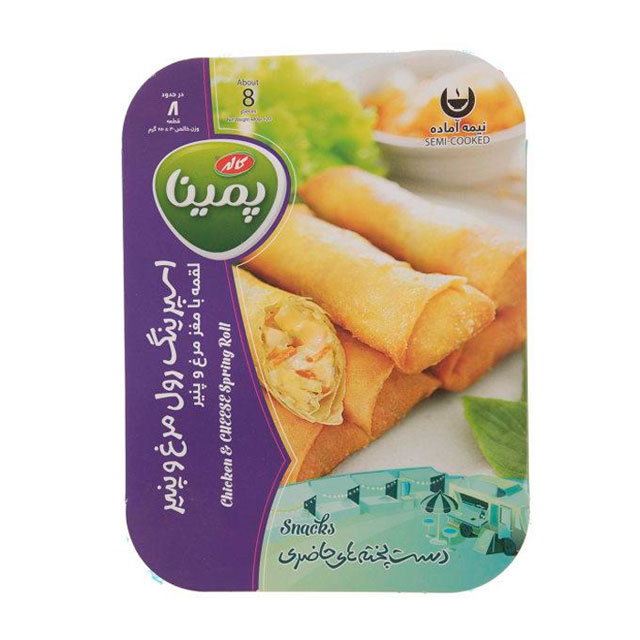 اسپرینگ رول مرغ و پنیر منجمد پمینا کاله 480 گرمی