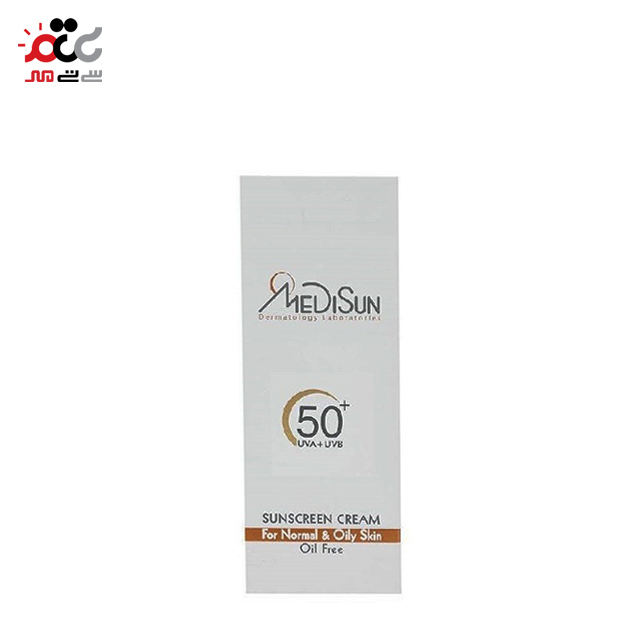 کرم ضد آفتاب بی رنگ مدیسان مدل SPF 50 مناسب پوست های چرب و معمولی حجم 50 میلی لیتری