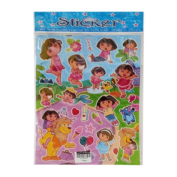 برچسب برجسته کودک استیکر مدل DORA سایز A4
