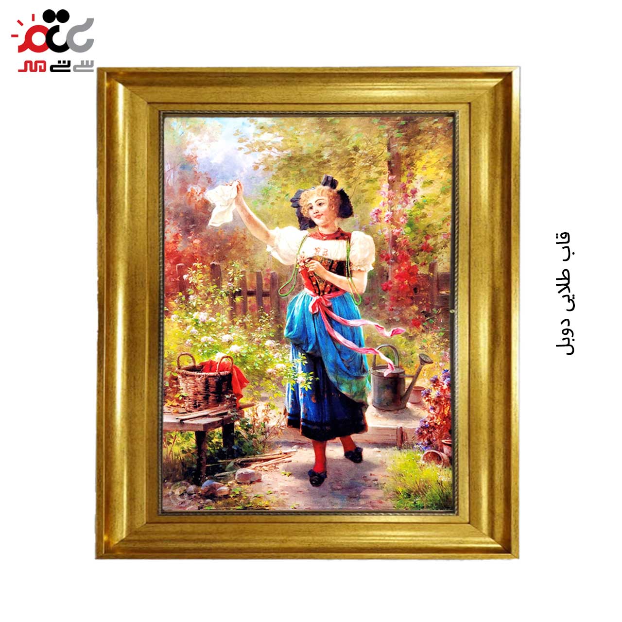 تابلو فرش چاپی طرح دختر کد 11300 سایز 60×40 سانتی متری