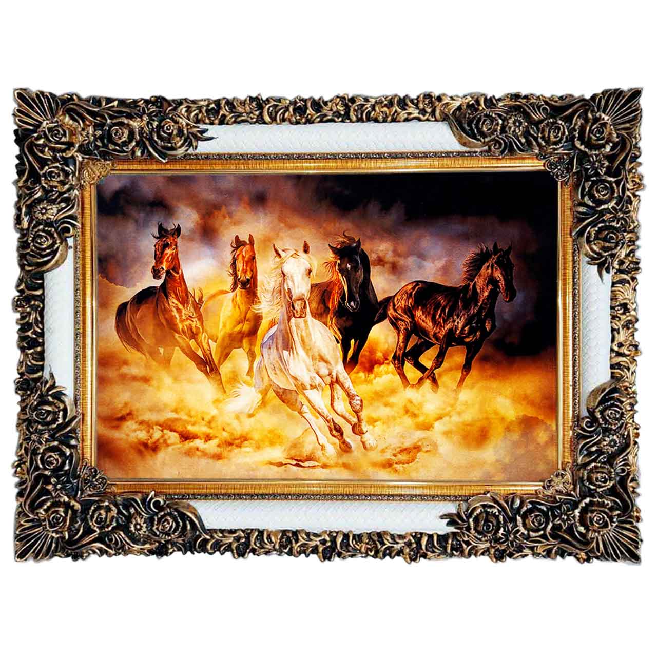 تابلو فرش چاپی طرح اسب کد 14045 سایز 100×50 سانتی متری