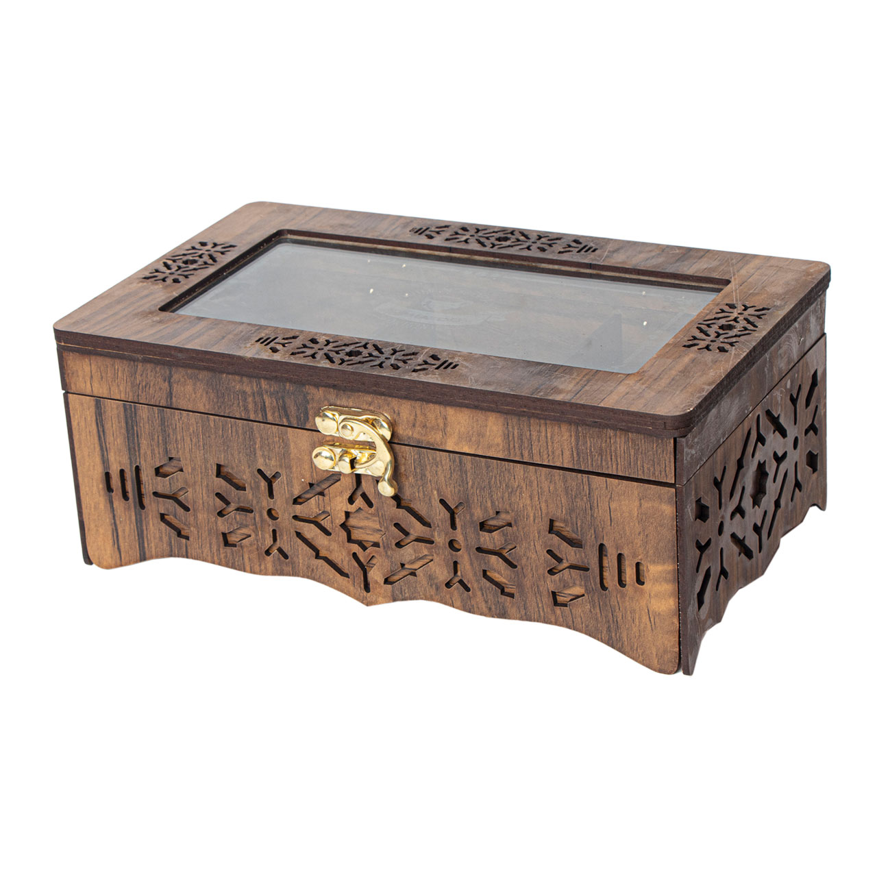 باکس چای چوبی مدل درب شیشه ای