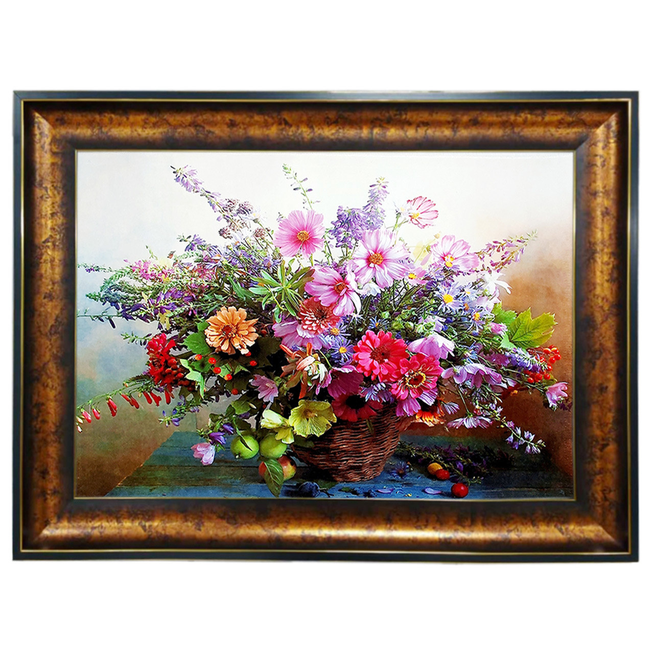 تابلو فرش چاپی طرح گل کد 12009 سایز 100×50 سانتی متری